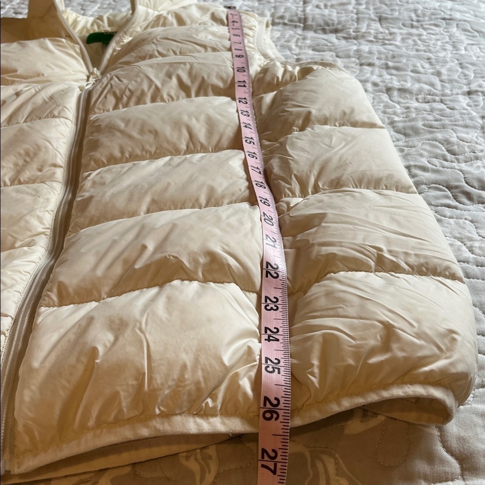 Puffy Vest Down Filling Winter White Two Outside and Inside Pockets Size XL - Picture 10 of 12